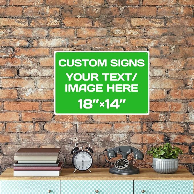 Personalized Aluminum Weatherproof Metal Signs - Custom Text & Picture, Multiple Sizes, Hazard, Garden, Custom Door, Business Signs