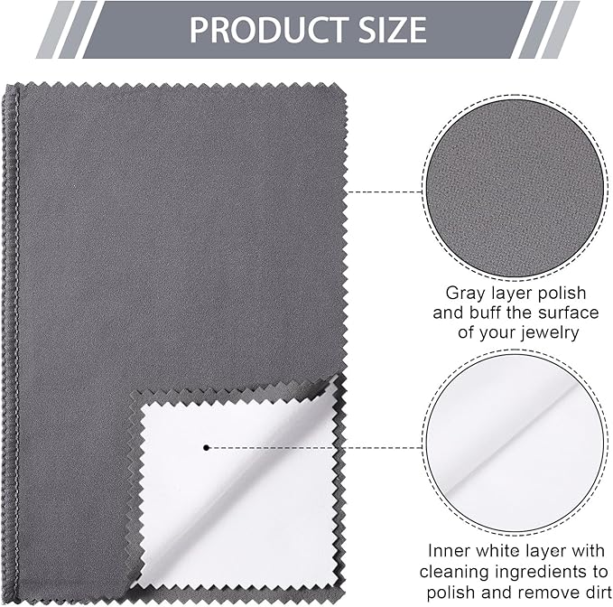 Breling 20 Pcs Silver Jewelry Polishing Cloths 6 x 8 inches Jewelry Cleaning Cloth Sterling Polish Cloths for Jewelry