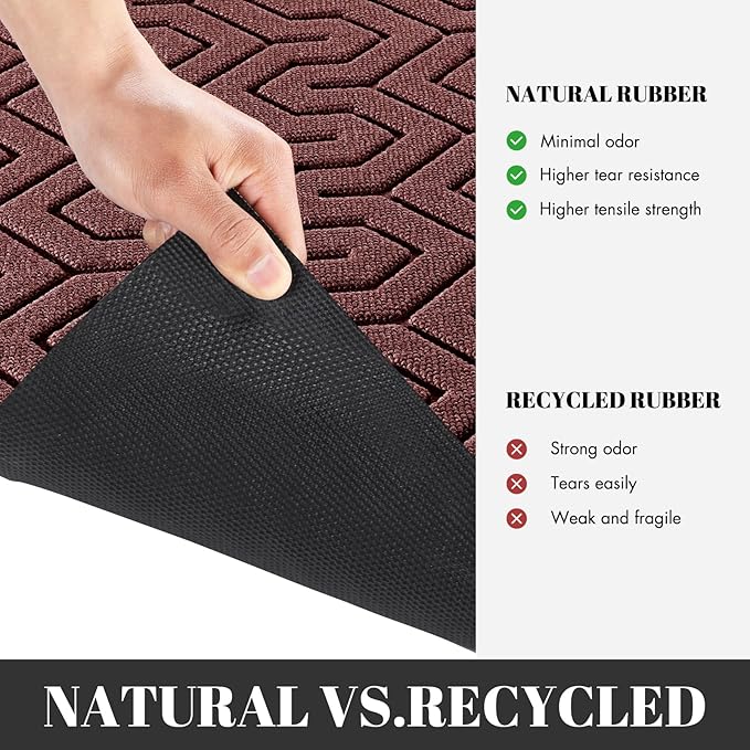Yimobra Large Door Mat Outside Entrance 47x32, Waterproof Heavy Duty Outdoor Mats for Front Door, Non Slip Rubber Entry Mat for Garage Patio, Easy Clean, Red