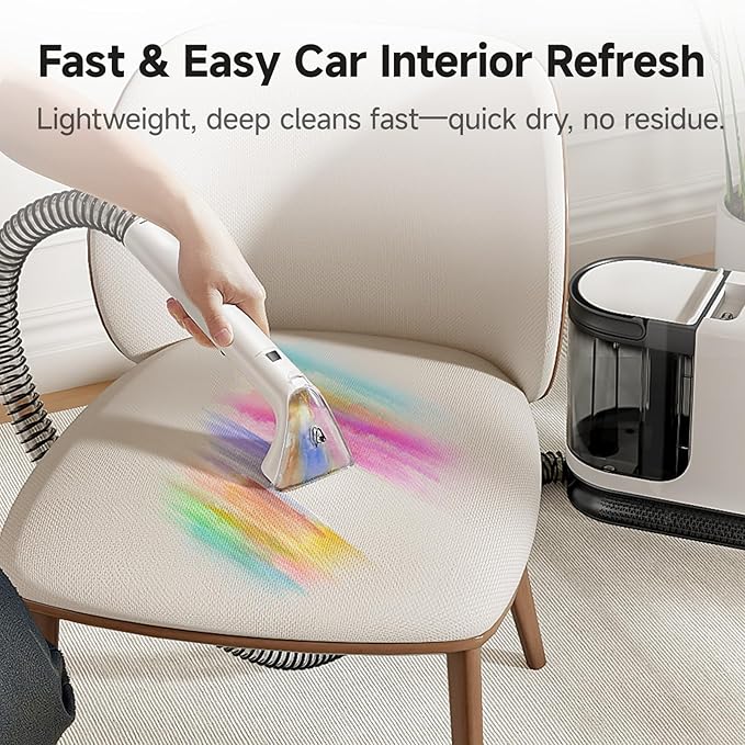 uwant Portable Carpet Cleaner with Steam& Hot Water System 18Kpa Powerful Suction Carpet Cleaner with 4 Cleaning Tools& Solution 2 in 1 Upholstery Cleaner Steam Cleaner for Pets, Car (Small 18Kpa)