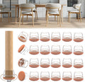 24PCS Upgraded Silicone Chair Leg Floor Protectors for Hardwood Floors, Furniture Sliders for Chair Legs, 360°Felt Pad Bottom Wrapped Thickening Furniture Pads Cap Covers to Scratch and Reduce Noise