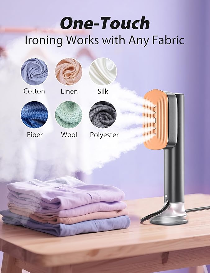 Sundu Steamer for Clothes,15s Fast Heat-up Handheld Garment Steamer,35mins Runtime & 180ml Large Tank,25g/min Steam,Ceramic Panel,Stands on Desk,Wrinkle Remover for Travel, Home, Office(Dark Gray)