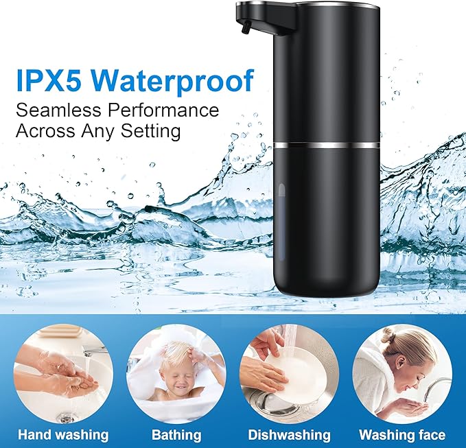 Automatic Foaming Soap Dispenser Foaming Hand Sanitizer Touchless 1200mAh Soap Dispenser Rechargeable with Sensor for Bathroom Kitchen