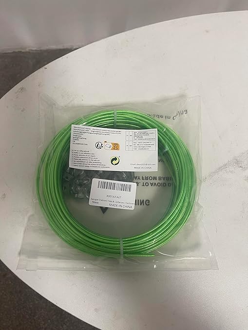 3/16" Wire Rope, 100 Ft PVC Coated Wire Cable Metal Steel Cable Trellis Kit, Multi-use Clothes Line Cable for T Post/Climbing Grapevines Plants Outdoor/String Light Hanging Kit