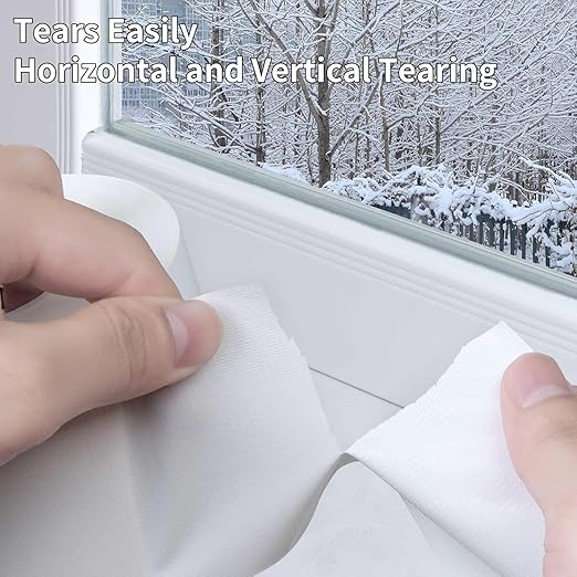 2Pack Duct Tape Heavy Duty Single Sided, Strong Adhesive High Strength, Waterproof Mesh Tape for Indoor Outdoor Repairing Sealing Bonding, Easy Use Hand Tearable, 2.36 Inch x 66 Feet, White