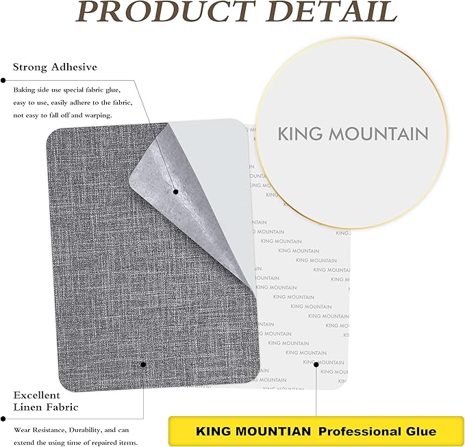 Fine Linen Repair Patches, Self-Adhesive Linen Fabric Patches, 8X11 inch Extra Size, Multi Color, Can be Used for Linen Sofa Repair and Linen Clothes Repair(8" x 11",Dark Grey 3.0)
