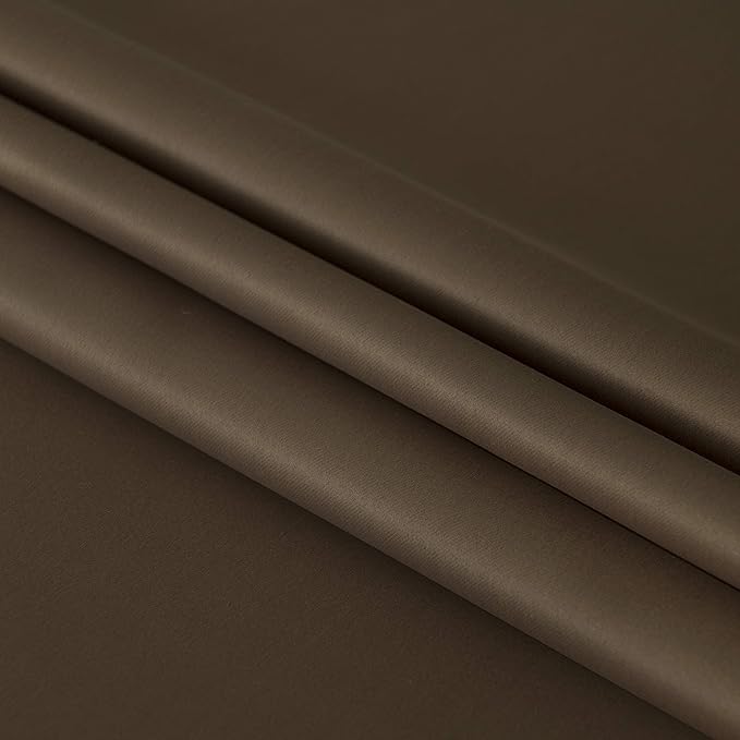 DWCN French Door Curtains – Rod Pocket Thermal Blackout Curtain for Doors with Glass Window, Kitchen and Patio Doors for Privacy, 25 X 72 Inches Long, 1 Curtain Panel with Tieback, Brown