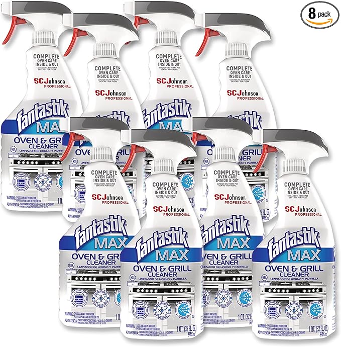 SC Johnson Professional, Fantastik Max Oven & Grill Cleaner Spray, Cleans Inside and Out, 32 Oz, Pack of 8