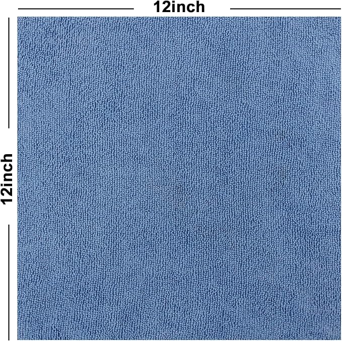 Tricol Clean Profesional Resuable Lint Free Microfiber Edgeless Cleaning Cloth 50PK Cleaning Rags,Absorbent Microfiber Wipes in Dispenser Box for Housekeeping, Car Cleaning (12 * 12 Inches) (blue1)