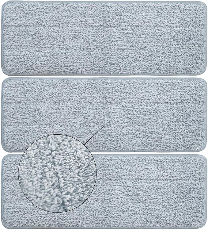 Bulletproof Microfiber Mop Replacement Heads - Washable Pads for Floor Cleaning Compatible with Tethys & Most 11” - 13” Flat Squeeze Mops for Wet/Dry Mopping, Sanitizing, and Scrubbing Hardwood
