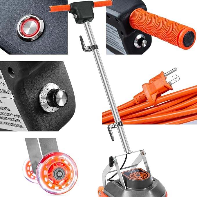 Commercial Floor Scrubber Machine, Heavy Duty Orbital Floor Cleaner, Multi-Functional Floor Buffer Polisher Machine- Deep Cleaning Tile and Grout, Hardwood Floors and Carpets with Ease, Orb-5