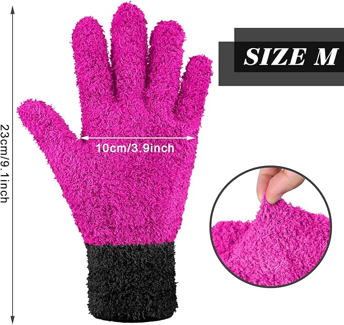 Bencailor 3 Pairs Microfiber Plant Dusting Gloves Leaf Cleaning Gloves for Indoor Plants, Blinds, Furniture, House