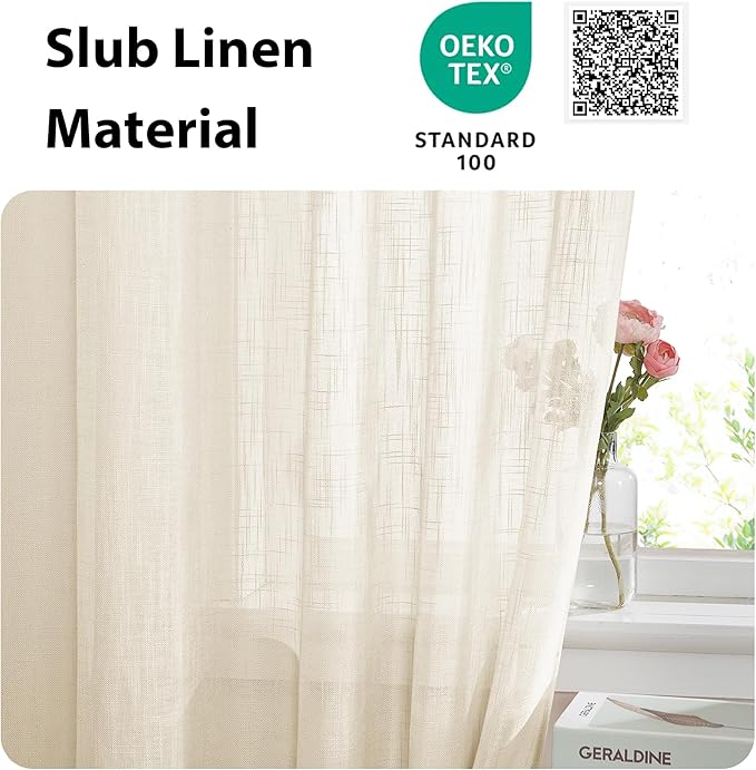 NICETOWN Side Door Front Curtains for Small Window, Privacy Door Shades for Sidelight Curtains, Light Filter Privacy Side Window Drapes, W36 X L72, Beige, 1 Panel