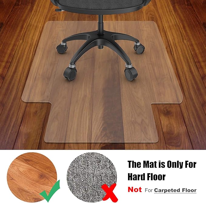 Azadx Office Chair Mat for Hardwood Floor 36 x 48'', Clear Desk Chair Mat for Wood Floor Heavy Duty, Office Mat Plastic Protector for Hard Surface Floors