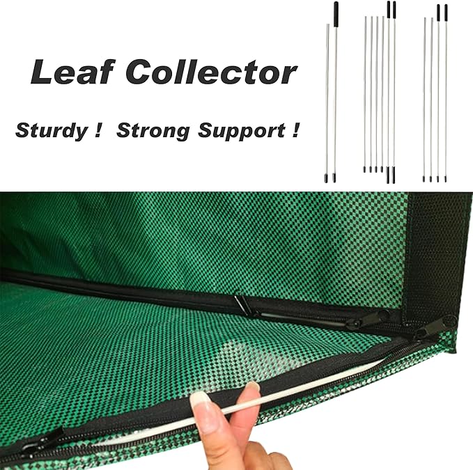 Mobile Trash Bag Holder Outdoor Lawn Leaf Bag Holder with Leaf Chute Metal Rake & 15 Count 39 Gallon Drawstring Trash Bags | Holds 35-65 Gallon Leaf Bags for Leaves Weeding Camping Party