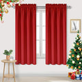 DWCN Blackout Curtains for Bedroom - Thermal Insulated Privacy Energy Saving Rod Pocket Drapes for Living Room, W 38 x L 72 Inch, Red, Set of 2
