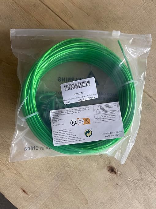 1/8" Wire Rope, 100 Ft PVC Coated Wire Cable Metal Steel Cable Trellis Kit, Multi-use Clothes Line for T Post/Climbing Grapevines Plants Outdoor/String Light Hanging Kit