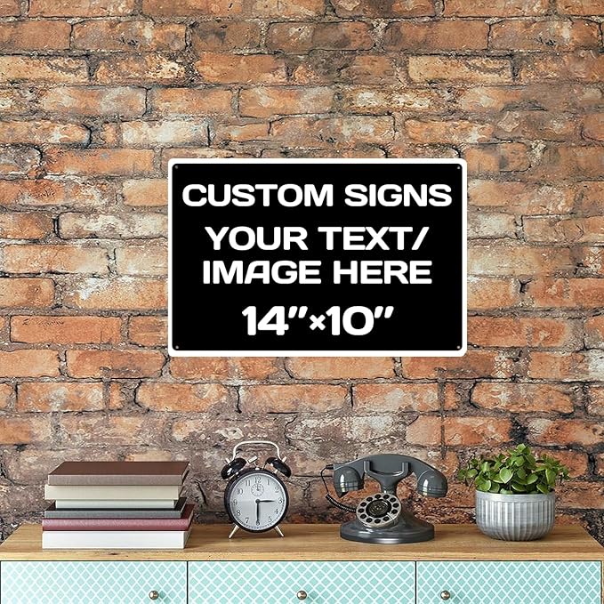 Customised Christmas Decorations: Personalized Text And Picture Signs, Black White Traffic Regulation Horizontal Hazard, Garden, Door Signs