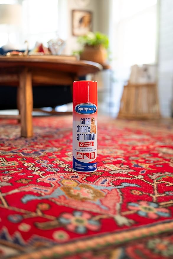 Sprayway Carpet Cleaner (Pet), 19oz | Removes Pet Stains & Odors, Foaming Action | Deep Cleans Carpets & Upholstery | Fresh Scent, Quick-Drying Formula