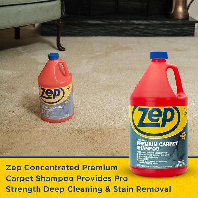 Zep Premium Carpet Shampoo - 1 Gal (Case of 4) - ZUPXC128 - Deep Cleaning and Stain Removal, For Carpet Machines