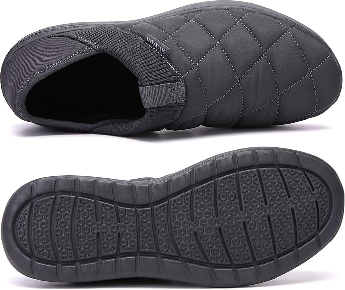 KUBUA Slippers for Men and Womens Indoor House Shoes Plush Slip on Outdoor Garden Loafers