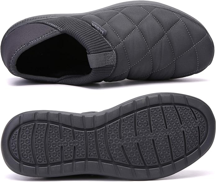 KUBUA Slippers for Men and Womens Indoor House Shoes Plush Slip on Outdoor Garden Loafers