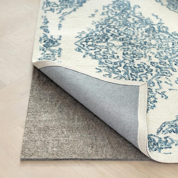 RUGPADUSA - Dual Surface - 5'10" x 8'10" - 3/8" Thick - Felt + Rubber - Enhanced Non-Slip Rug Pad - Adds Comfort and Protection - for Hard Surface Floors