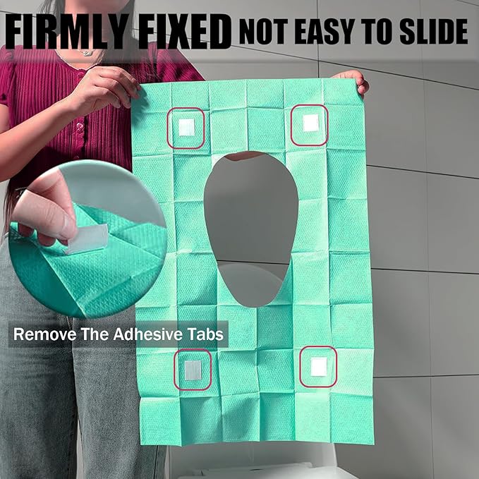 80 Pack Toilet Seat Covers Disposable 16x24 Inch XL Portable Toilet Liners Travel Seat Cover for Outdoors,Hotel, Hospital, Travel, Public Toilet Seat Cover (80pack, GREEN)