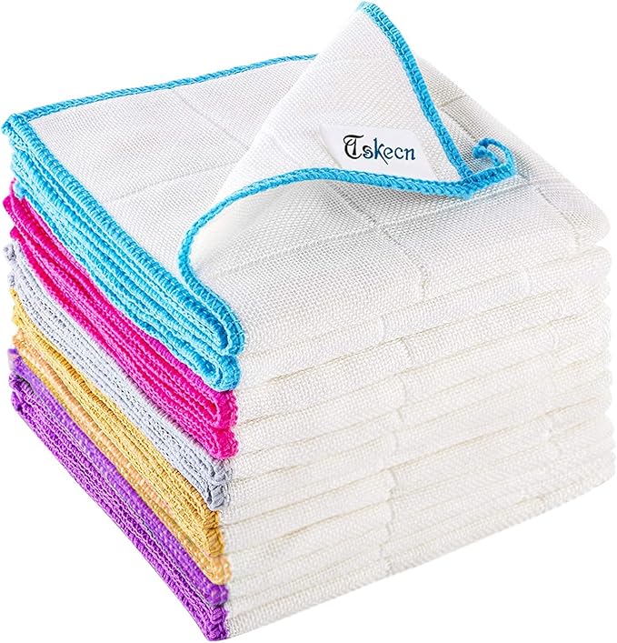 10-Piece Kitchen Dish Cloths Set, Reusable and Highly Absorbent Dishcloth Towels for Kitchens, Bathrooms and Cleaning Counters.