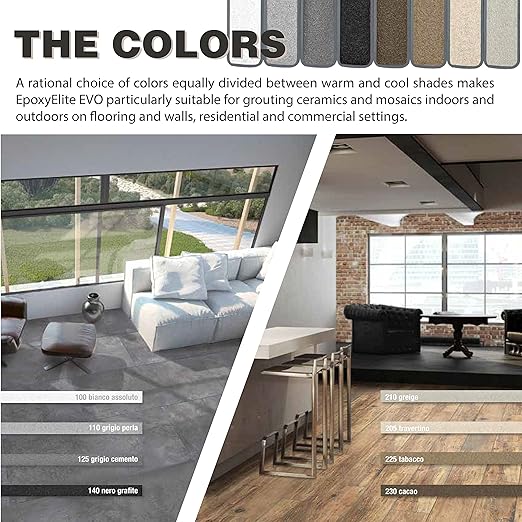 The Tile Doctor EpoxyElite EVO - Litokol Epoxy Grout for Tile, Ideal for Home Office Decor & Bathroom Tile, Beige 3-5 kg - 11 lb