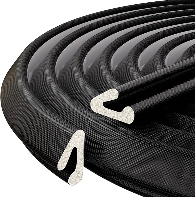 V-Shaped Weather Stripping Door Seal, 19.7FT Draft Stopper for Doors/Windows, Gaps, Dustproof, Soundproof & Thermal Insulating, Noise-Reducing, Light-Blocking Door Gap Filler