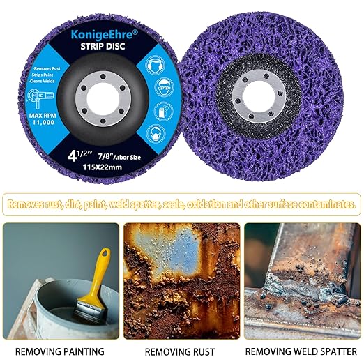 12 Pack 4-1/2" x 7/8" Strip Discs Stripping Wheel Fit Angle Grinder Clean and Remove Paint Coating Rust Welds Oxidation