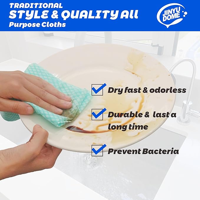 Handi Wipes Reusable Cloths, Green Disposable Kitchen Cleaning Towel Roll, Heavy Duty J Cloth,50 Count