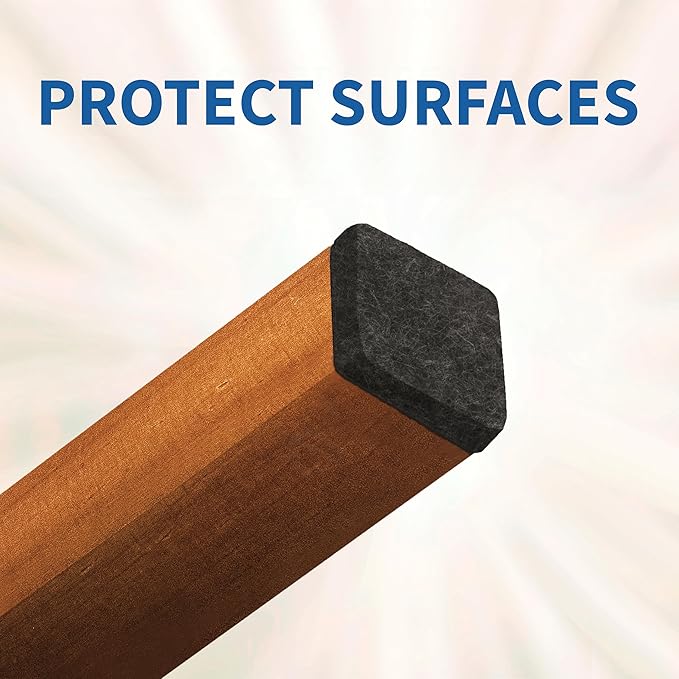 SOFTTOUCH 4717895N Heavy Duty Square Felt Furniture Pads to Protect Hardwood Floors from Scratches, 1", 48 Pack, Black, 48 Piece