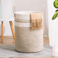 YOUDENOVA Woven Rope Laundry Hamper Basket, 72L Tall Luandry Basket, Baby Nursery Hamper for Blanket Storage, Clothes Hamper for Laundry in Bedroom-Large-Brown