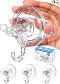 Antimbee 3 Pack Suction Cup Hooks, Clear Suction Cup Hanger, Removable Small Suction Cups for Shower, Bathroom, Glass, Door, Windows, Kitchen-Max Hanging up to 11 lbs on Smooth Surface