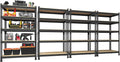 PrimeZone Storage Shelves 4 Pack 5 Tier Adjustable Garage Storage Shelving, Heavy Duty Metal Storage Utility Rack Shelf Unit for Warehouse Pantry Closet Kitchen, Black