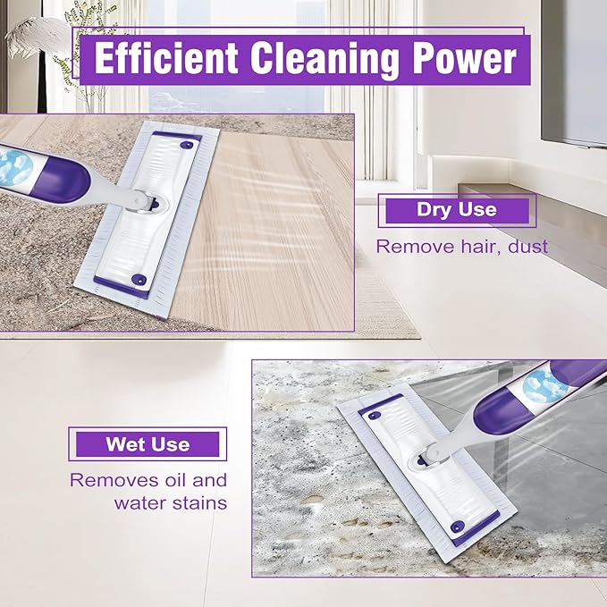 40 Pack Disposable Power Mop Refills Pads Compatible with Swiffer Power Mop,Spray Wet Pads Refill,Disposable Spray Mopping Pads Refills for Multi-Surface Floor Cleaning