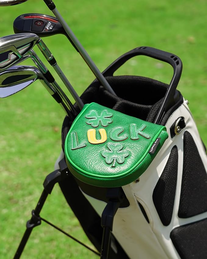 Golf Headcovers Golf Club Head Covers Four Leaf Clover Good Luck Charm - Clover Style Premium Leather Driver Fairway(FW) Wood Hybrid(UT) with Number Tags
