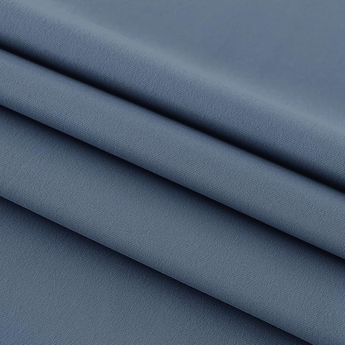 DWCN French Door Curtains – Rod Pocket Thermal Blackout Curtain for Doors with Glass Window, Kitchen and Patio Doors for Privacy, 36 X 72 Inches Long, 1 Curtain Panel with Tieback,Dusty Blue