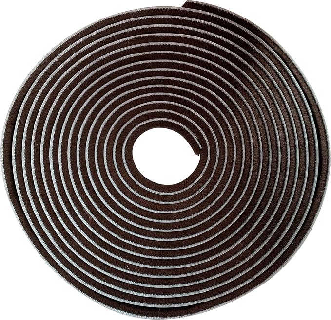 Weather Stripping Brush for Sliding Windows/Doors Frame Side,Pile Self Adhesive Weatherstrip Seal Strip Sealer (33ft x11/32 Backing x 3/16 Brush inch, Brown)