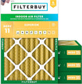 Filterbuy 18x24x4 Air Filter MERV 11 (MPR 1200) Allergen Defense Replacement (4-Pack), Electrostatic Pleated HVAC AC Furnace Filters, Made in USA (Actual Size: 17.50 x 23.38 x 3.63)