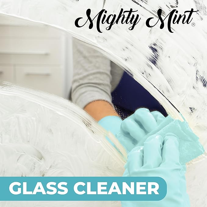 Mighty Mint Glass Cleaner, Ammonia-Free, Streak-Free Spray for Windows, Screens, Stovetop, Bathroom, Natural Peppermint Scent, 16oz (Pack of 2)