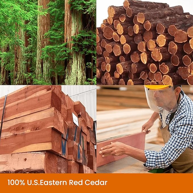 Homode Cedar Blocks for Clothes Storage, Cedar Balls and Cedar Chips for Closets and Drawers, Scented Cedar Sachets Bags Closet Air Freshener, 24 Pack