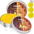 PIPIHUA Beeswax Polish and Conditioner for Wood Furniture - Waterproof & Restorer Wood Wax, Multipurpose Beeswax Furniture Polish and Cleaner for All Types and Colours, Lemon(2×100g with 3 Sponges)