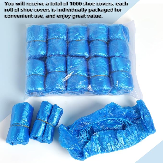 1000 Pcs Shoe Covers Disposable, Non-Slip, Reliable Shoe Covers for Indoors, 15.7'' Adjustable Size Great Value Boot Covers for Home, Hospitals, and Businesses