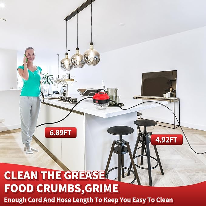 Portable Handheld Steam Cleaner, 2500W High Pressure Steam Cleaner for Cleaning with Accessories, Large Capacity 10s Fast Heating Steamer for Home, Car Detailing, Grout, Tile