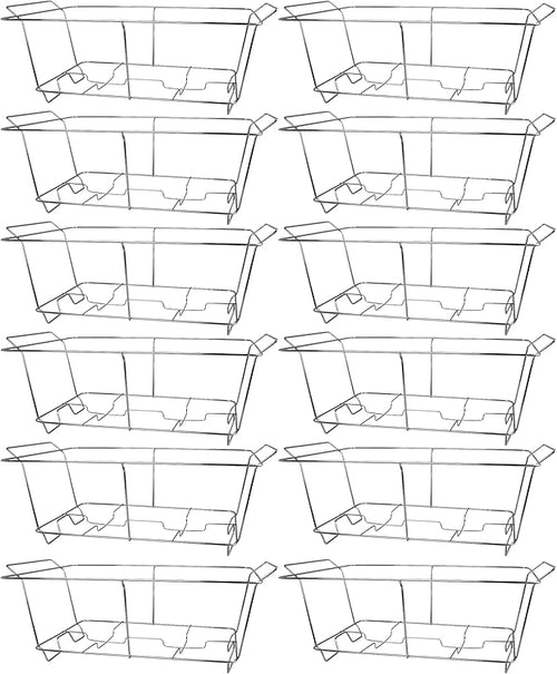 12 Pack Chafing Wire Rack Buffet Stand Chrome Frame for Events, Parties, Wedding, & Birthday Party Catering, Full Size Chafing Stand for Dish Serving Trays, Food Warmer Catering Supplies