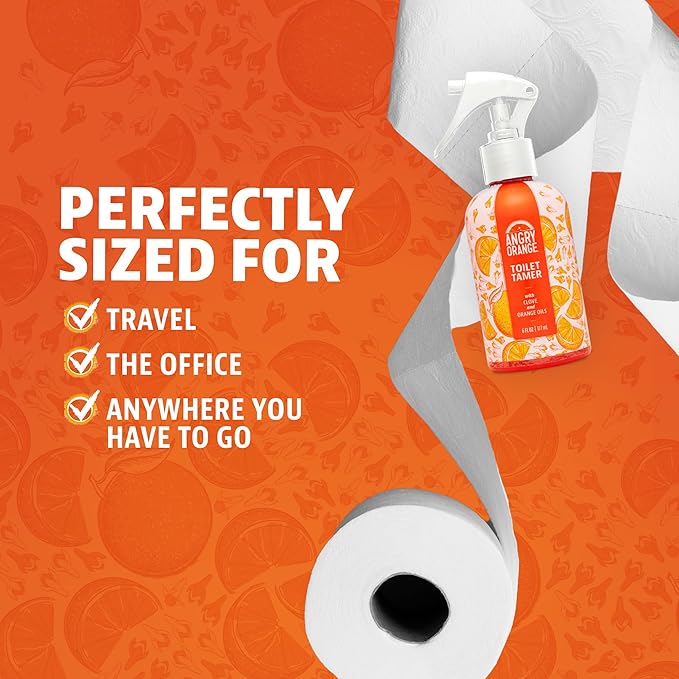 ANGRY ORANGE Toilet Tamer Bathroom Spray - Citrus Orange Spice - 6 oz