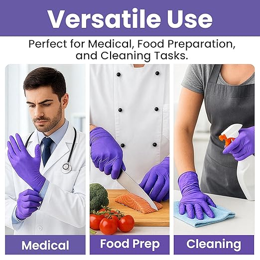 SafeWay Nitrile Disposable Gloves — Multi-Purpose Powder-Free, Non-Latex, Medical Use, and Textured Fingertips for Food Prep, Cleaning, Tattoo, Nursing, Lab, Examination, & More — (10000pcs, 2XLarge)